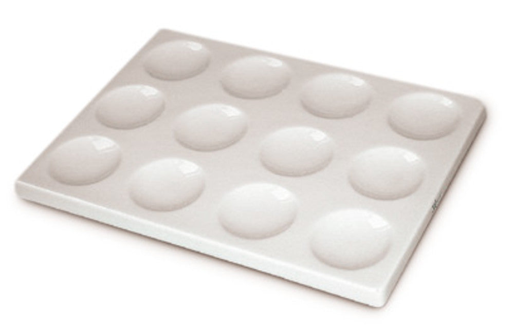 Square spot test plate, porcelain, 6 moulds, Ø of moulds 36 mm, 1 unit(s) - Luminix Health