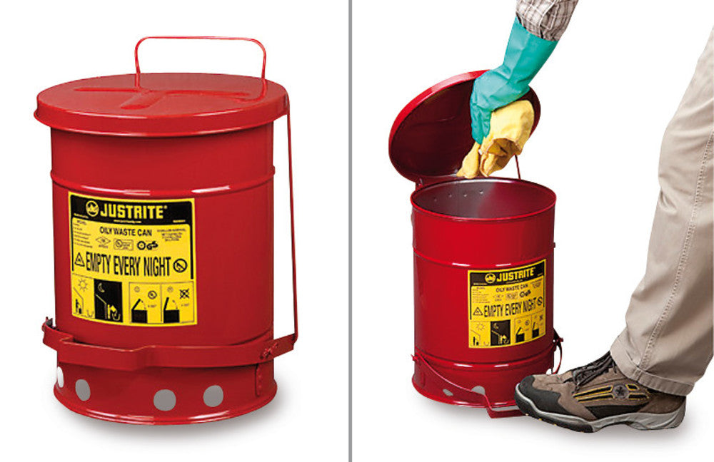 Waste disp. container f. cleaning rags, 52 l, red, 1 unit(s) - Luminix Health
