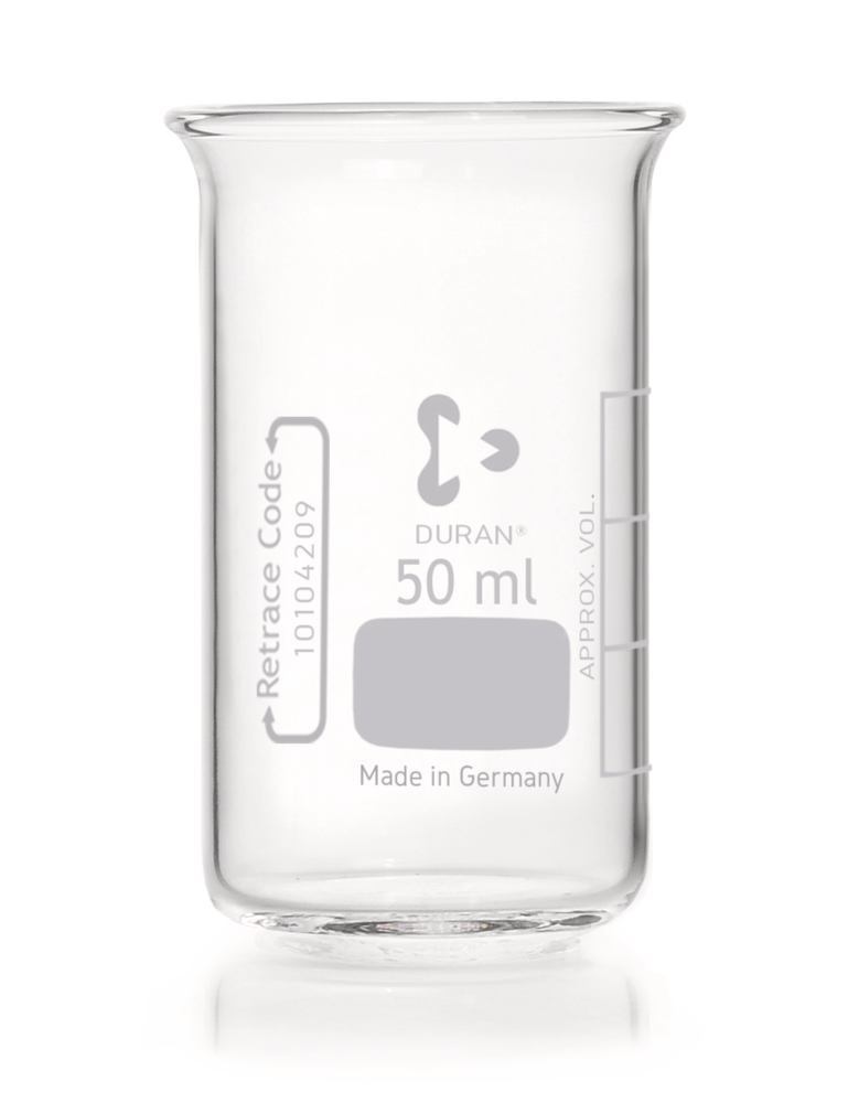 Beaker without spout, 50 ml, Ø 38 x H 70 mm, 10 unit(s) - Luminix Health