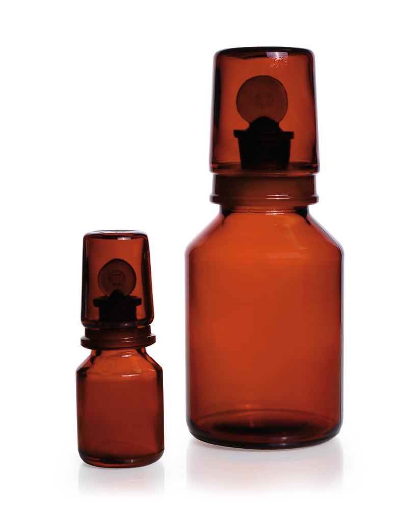 Image of Acid bottles with cap, brown glass