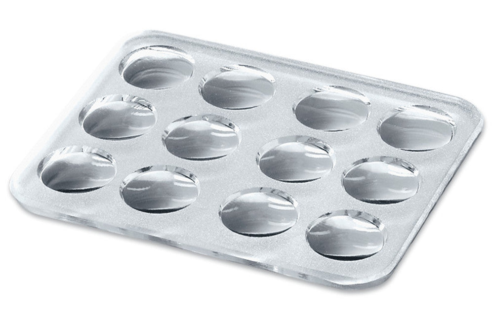 Staining plate made of pressed glass, 12 recesses, 1 unit(s) - Luminix Health