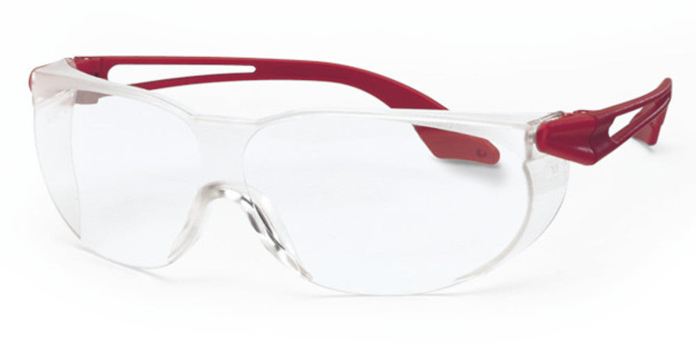 UV-safety glasses skylite, by UVEX, EN 166, EN 170, PC, clear, red metallic - Luminix Health