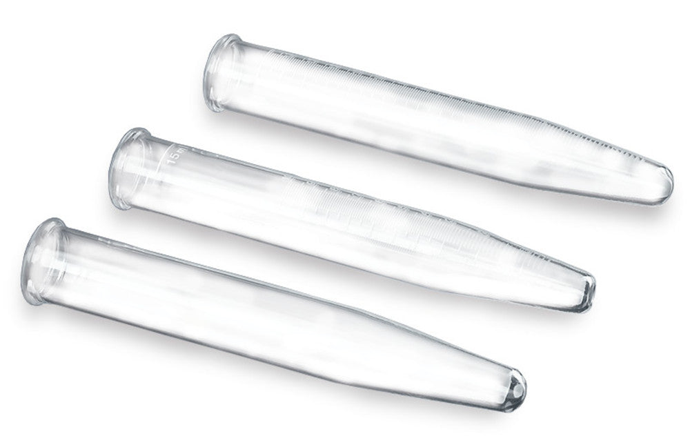 15 ml centrifuge glasses, calc.soda glass, heavy duty rim, grad. (1-10) - Luminix Health