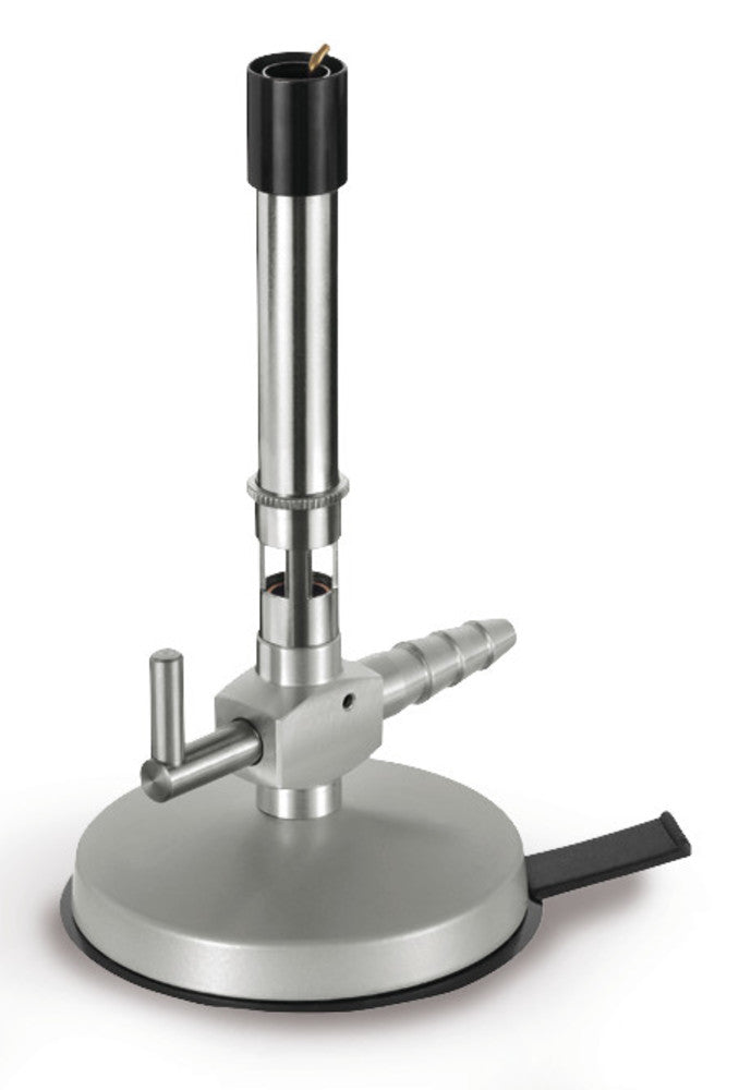 Laboratory gas burner w. sucker on base, with tap a. low heat flame, natural gas - Luminix Health