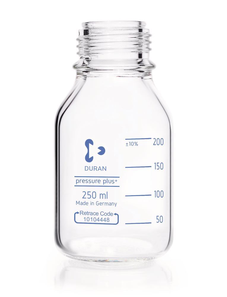 Screw neck bottle DURAN®-pressure plus, clear, 250 ml, 1 unit(s) - Luminix Health