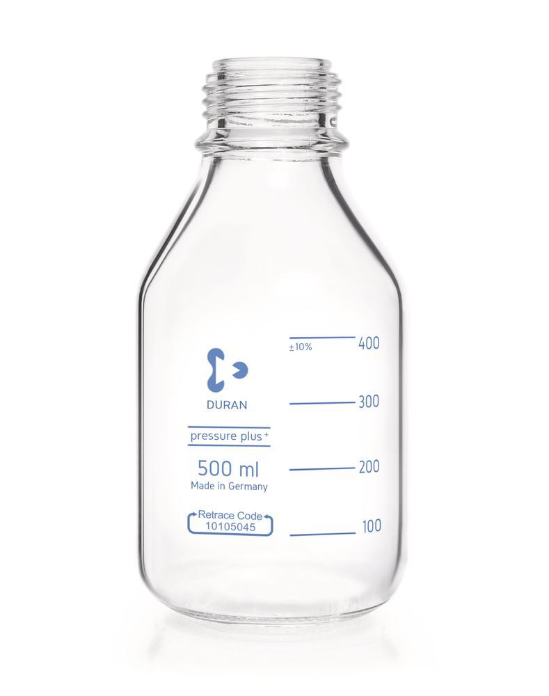 Screw neck bottle DURAN®-pressure plus, clear, 500 ml, 1 unit(s) - Luminix Health