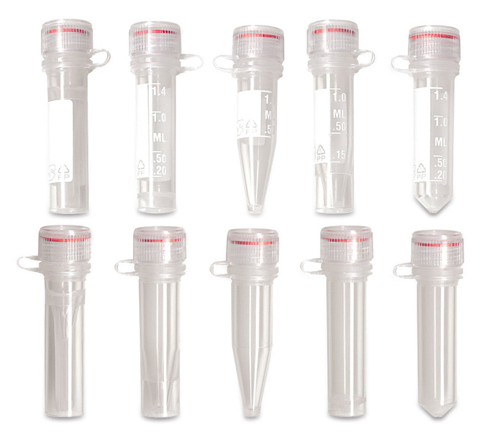 Reaction vials with screw cap, PP, sterile, conical, 1.5 ml, 500 unit(s) - Luminix Health