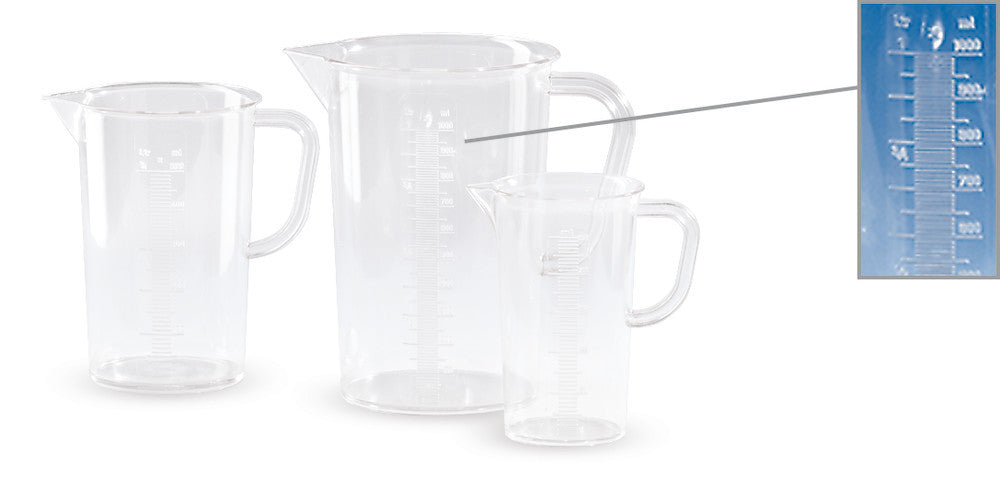 Measuring beaker, 1000 ml, SAN, transparent, embossed skale, 1 unit(s) - Luminix Health