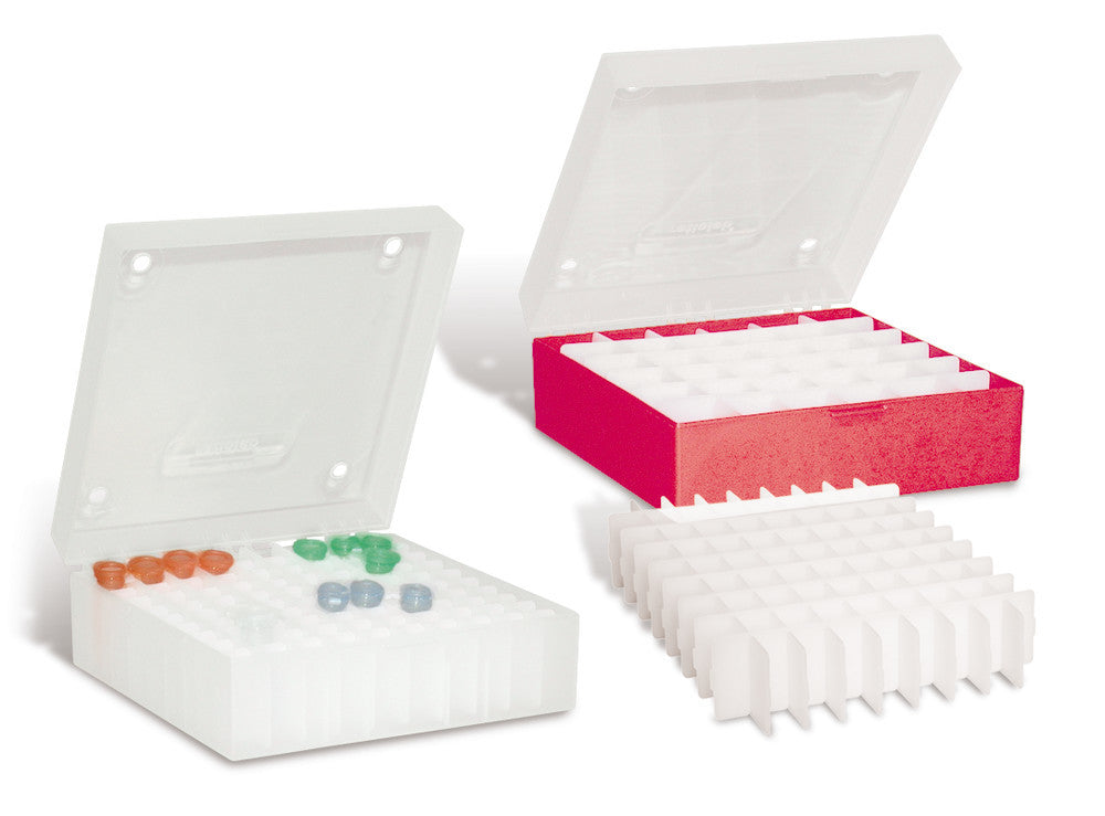 Rotilabo® cryogenic boxes, PP, green, H 75 mm, 5 unit(s) - Luminix Health