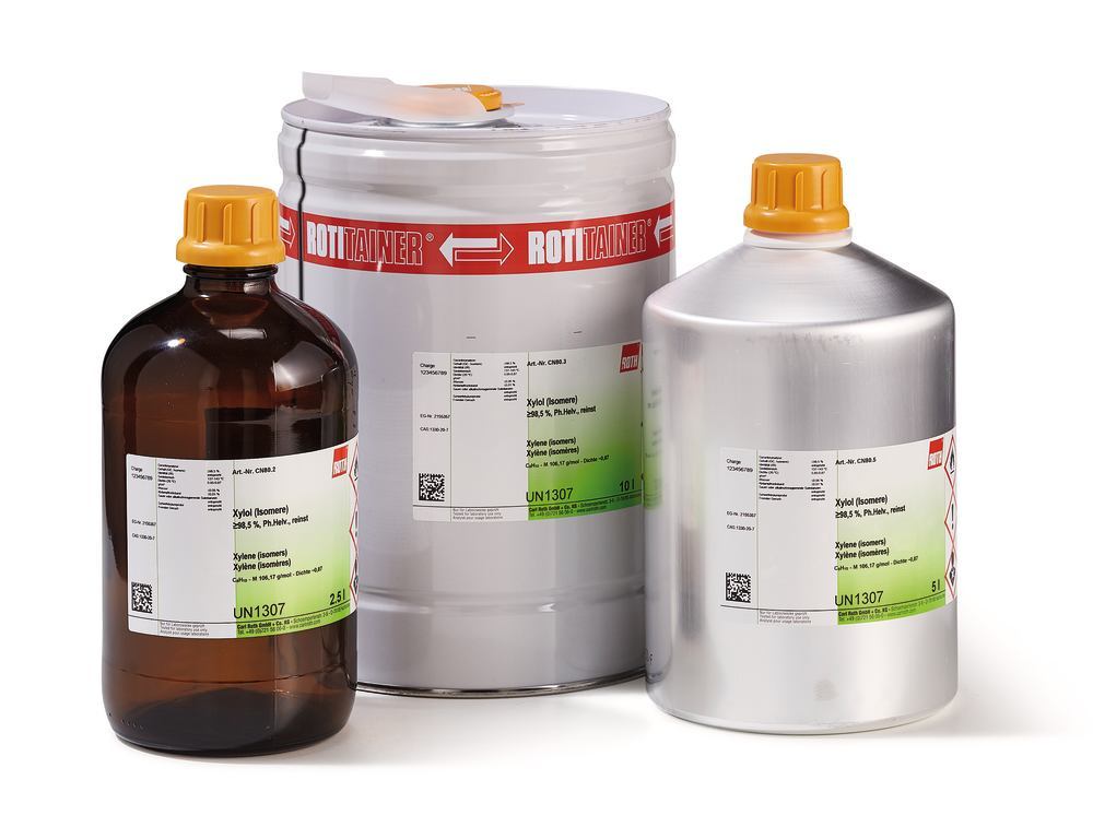 Xylene (isomers), min. 98.5 %, Ph.Helv., extra pure, 1 l, glass - Luminix Health