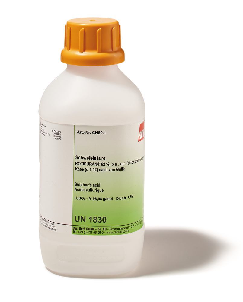 Sulphuric acid 62 %, ROTIPURAN®, p.a., for determination of fat in cheese, 1 l - Luminix Health
