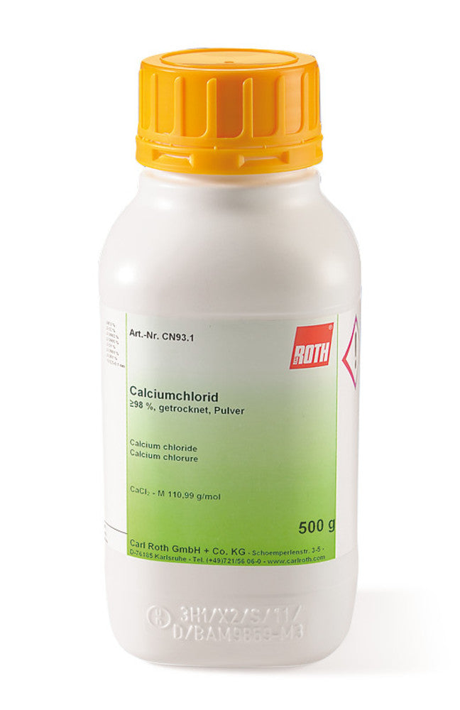 Calcium chloride, min. 98 %, dehydrated, powder, 500 g, plastic - Luminix Health
