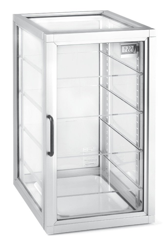 Star-desiccator, acryl, aluminium frame, 4 variably shelves, 1 floor pan, 45 l - Luminix Health