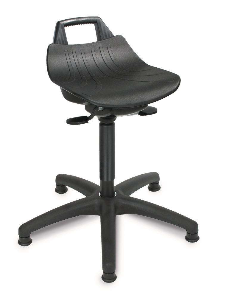 Stools and standing supports, high, Seat PP, black, glides, 1 unit(s) - Luminix Health