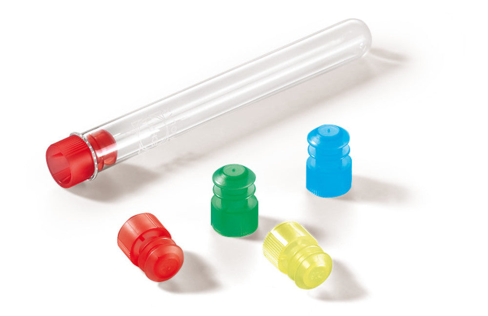 Rotilabo®-lamella grip stoppers, PE, for tubes Ø 16 mm, green, 1000 unit(s) - Luminix Health