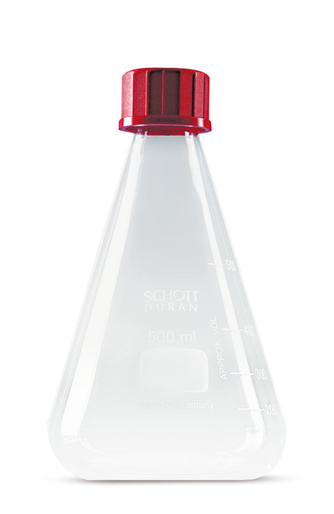 Erlenmeyer flask, DURAN®, thread acc. to DIN + graduated, 100 ml, 1 unit(s) - Luminix Health