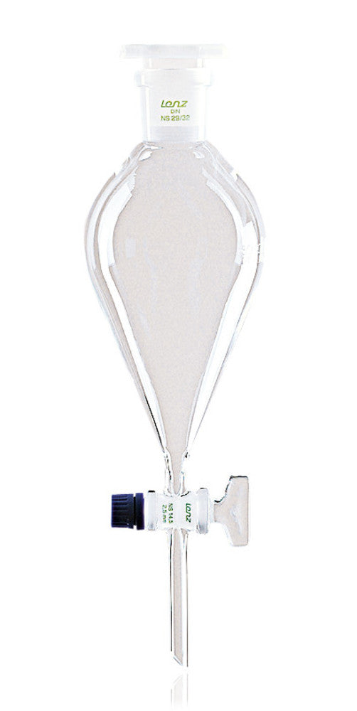 Separating funnel, with glass stopcock, DURAN®, conical form, 500 ml, 1 unit(s) - Luminix Health