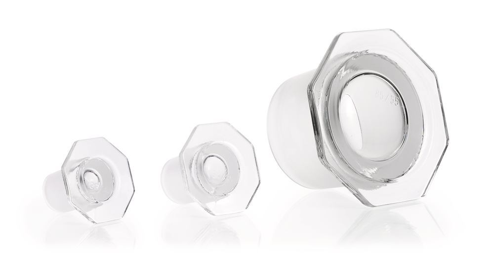Glass-stopper, semi-hollow, DURAN®, octagonal, standard ground joint 45/40 - Luminix Health