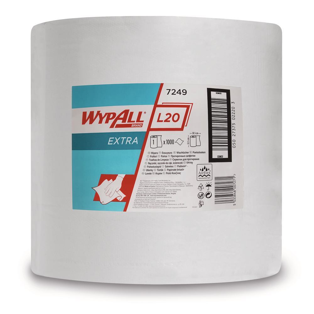 WYPALL® L20 EXTRA-wipes, 2-ply, white, W 23.5 cm, 1 unit(s) - Luminix Health