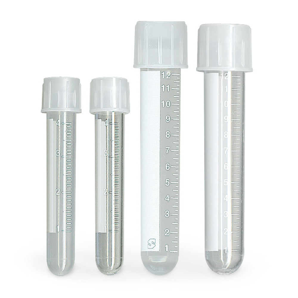 Sterile culture tubes, PS, graduated, 5 ml, with screw cap, 25/box, 500 unit(s) - Luminix Health