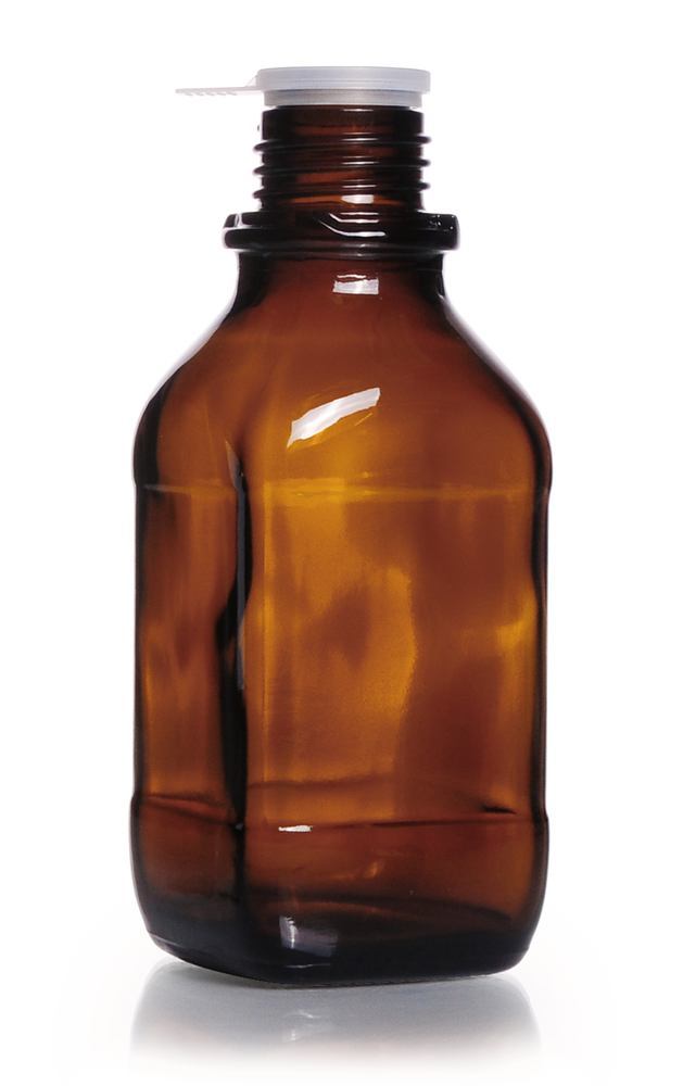 Square narrow-mouth bottles, 250 ml, brown glass, thread 32, high form - Luminix Health