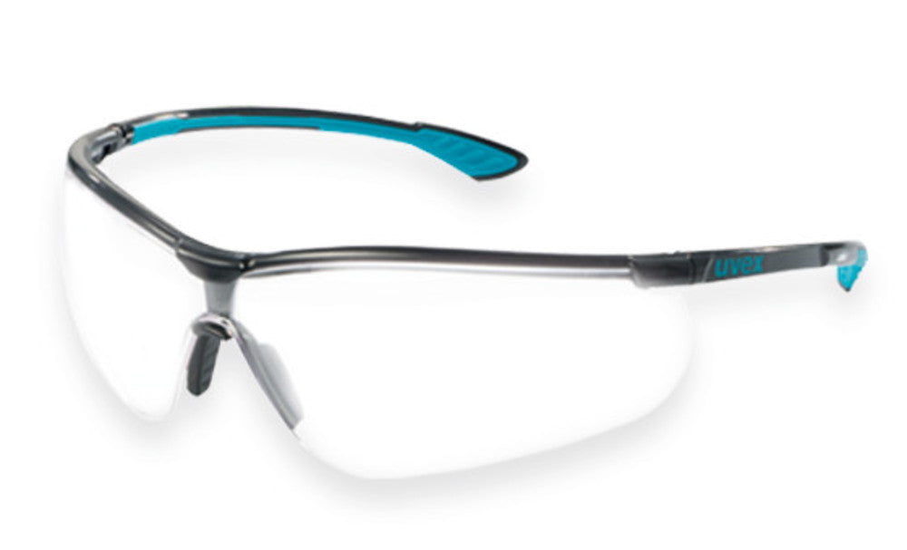Safety glasses UVEX sportstyle, frame black/petrol, lens clear, 1 unit(s) - Luminix Health