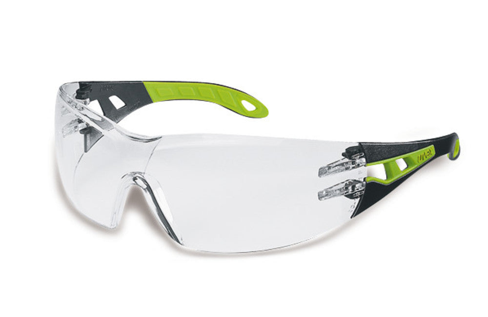 UV safety goggles pheos, UVEX, frame black/green, lens clear, 1 unit(s) - Luminix Health
