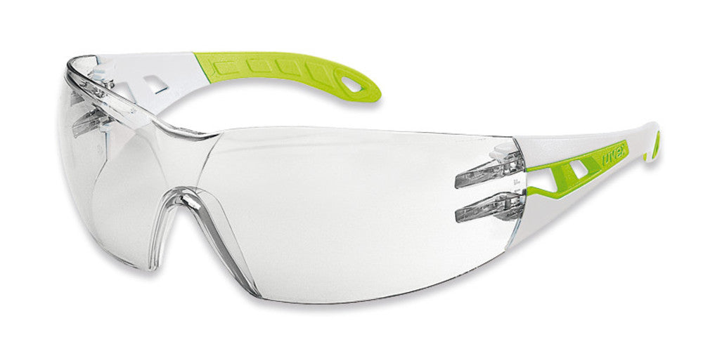 UV safety goggles pheos s, frame white/green, lens clear, 1 unit(s) - Luminix Health
