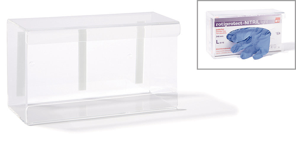 Acrylic wall-mounted holder, L 250 x W 140 x H 70 mm, 1 unit(s) - Luminix Health
