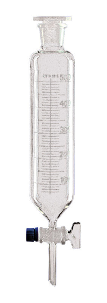 Separating funnels, cylindrical, 500 ml, graduated with glass plug, 2 unit(s) - Luminix Health