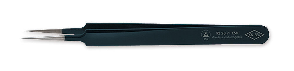 Precision tweezers, ESD, straight, L 110 mm, 1 unit(s) - Luminix Health
