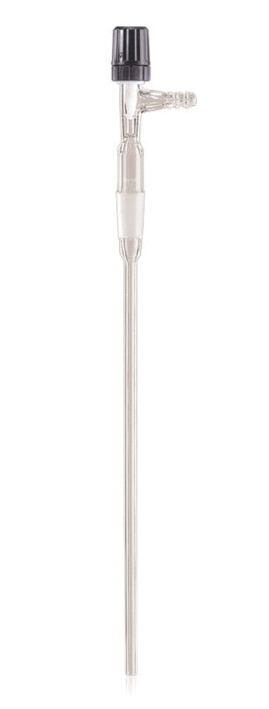 Gas inlet tube, with valve stopcock, joint 14/23, install. length app. 150mm - Luminix Health