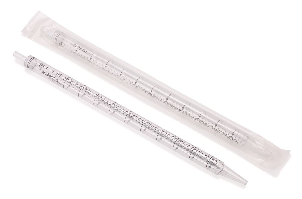 Disposable pipettes, standard, purple, PS, sterile, ind. wrap., L 35cm, 50ml - Luminix Health