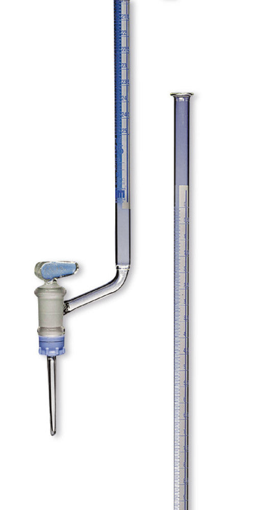 Burettes with Schellbach stripes, cl. B, DURAN®, glass cock on the side, 50 ml - Luminix Health
