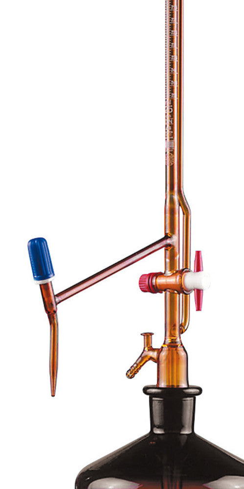 Pellet titration apparatus, Class AS, Side PTFE spind. stop., brown glass 10ml - Luminix Health