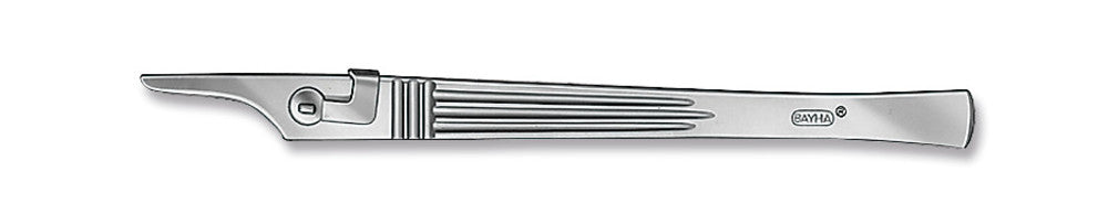 Scalpel handle, fig. 4, with locking, mechanism, stainless steel L 160 mm - Luminix Health