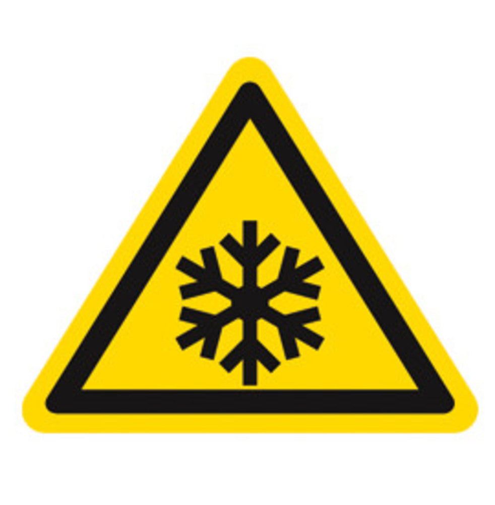 Warning sign, single label, PE film, Low temperature/frost, 100 mm, 1 unit(s) - Luminix Health
