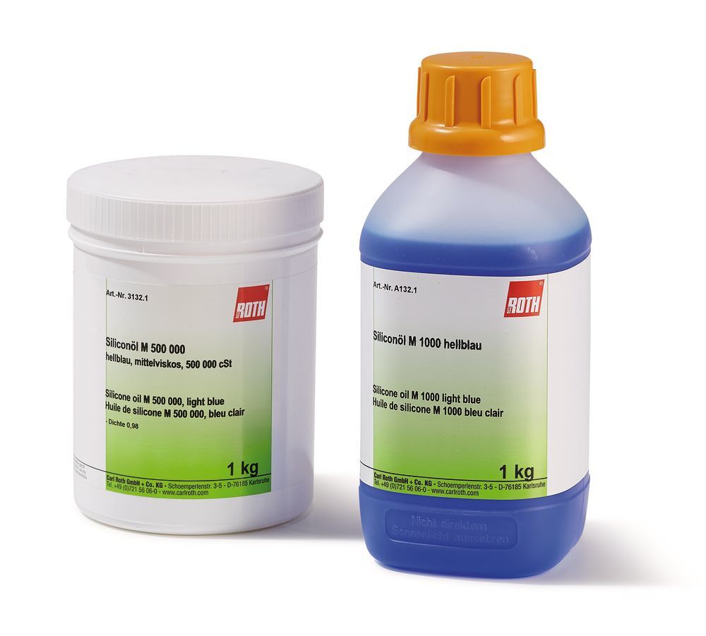 Image of Silicone oil M 500 000, light blue, 1 kg, plastic - Luminix Health