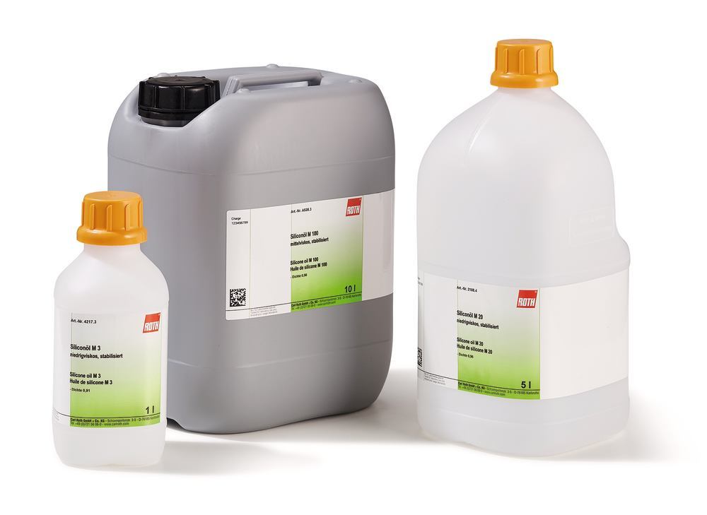 Silicone oil M 100, stabilised, medium viscous, 100 cSt, 25 kg, plastic - Luminix Health