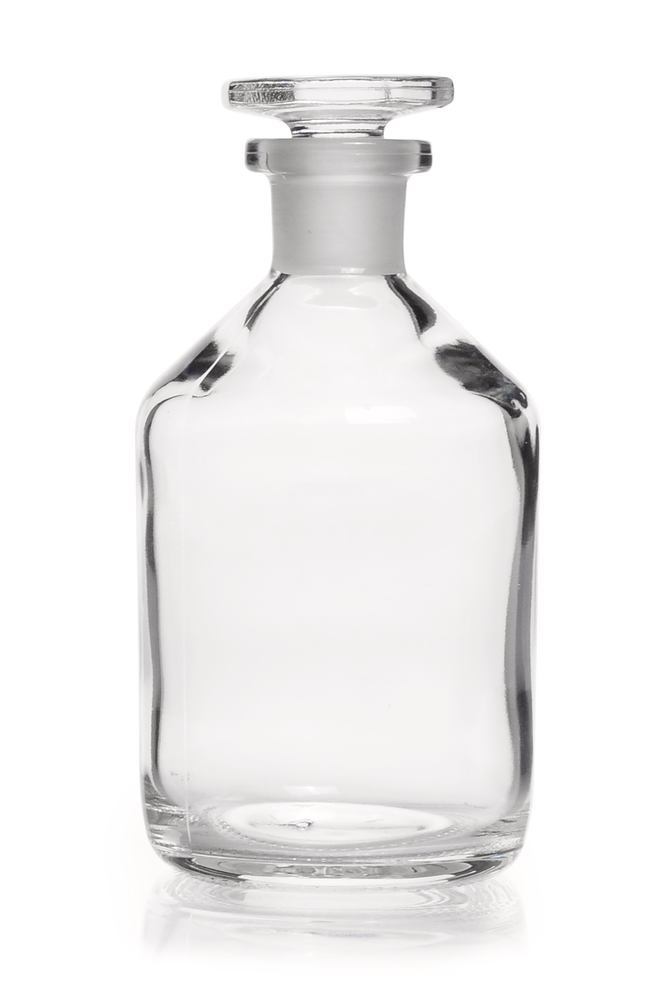Narrow neck storage bottl., glass stopp., soda-lime glass, clear, 100 ml - Luminix Health