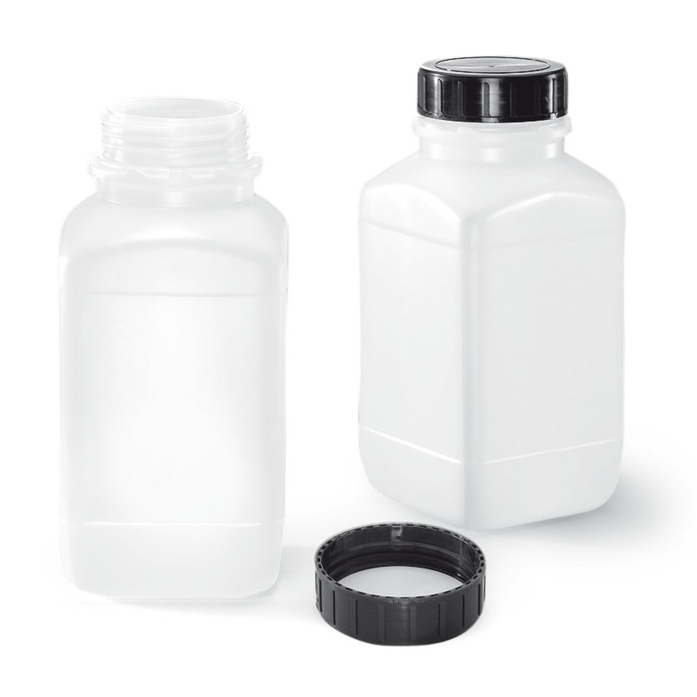 Rotilabo®-wide neck-rectangular bottles, HDPE, natural col., UN-approval, 750 ml - Luminix Health