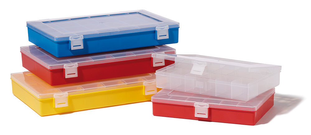 Small parts box, PP, 24 compartments, blue, 1 unit(s) - Luminix Health