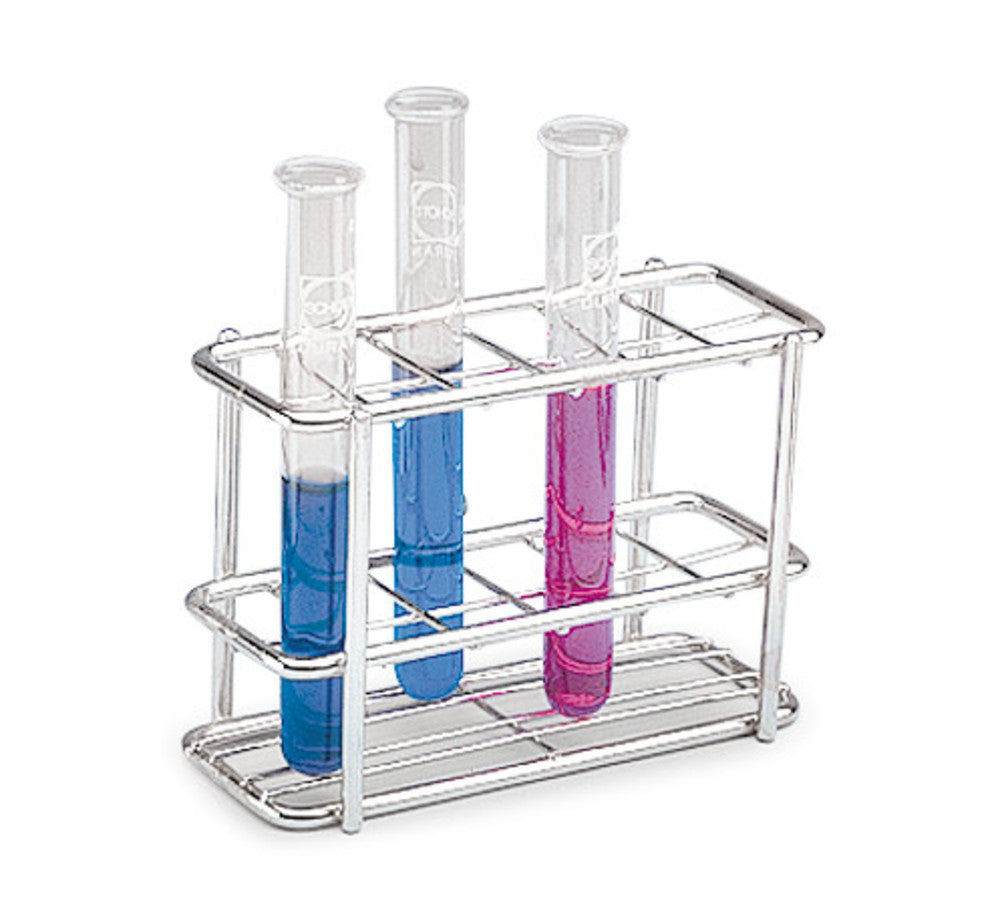 Rotilabo®-test tube rack, stainl. steel, holes 2x6, comp. 14x14 mm, 1 unit(s) - Luminix Health