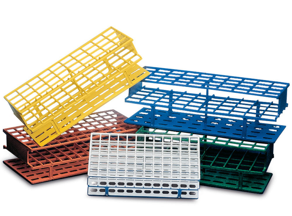 Test tube rack, for tubes Ø 16 mm, Resmer®, orange, 72 slots (6 x 12), 1 unit(s) - Luminix Health