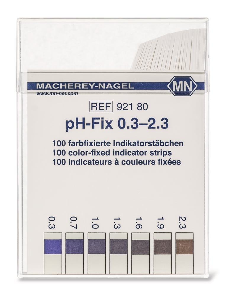 Universal indicator sticks pH-Fix, in square plastic box, pH 0.3-2.3 - Luminix Health