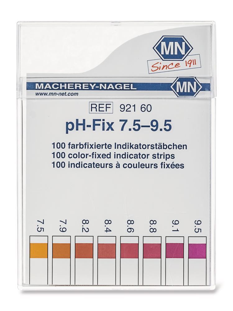 Universal indicator sticks pH-Fix, in square plastic box, pH 7.5-9.5 - Luminix Health
