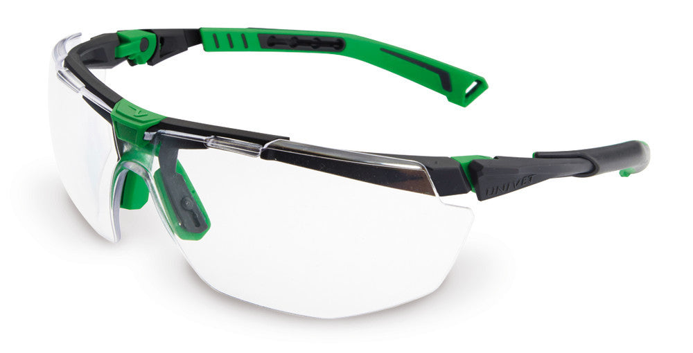 Safety glasses 5X1, frame grey/green, 1 unit(s) - Luminix Health