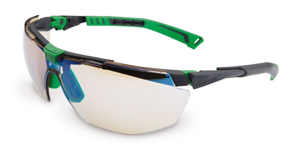 Safety glasses 5X1, frame grey/green/blue, 1 unit(s) - Luminix Health