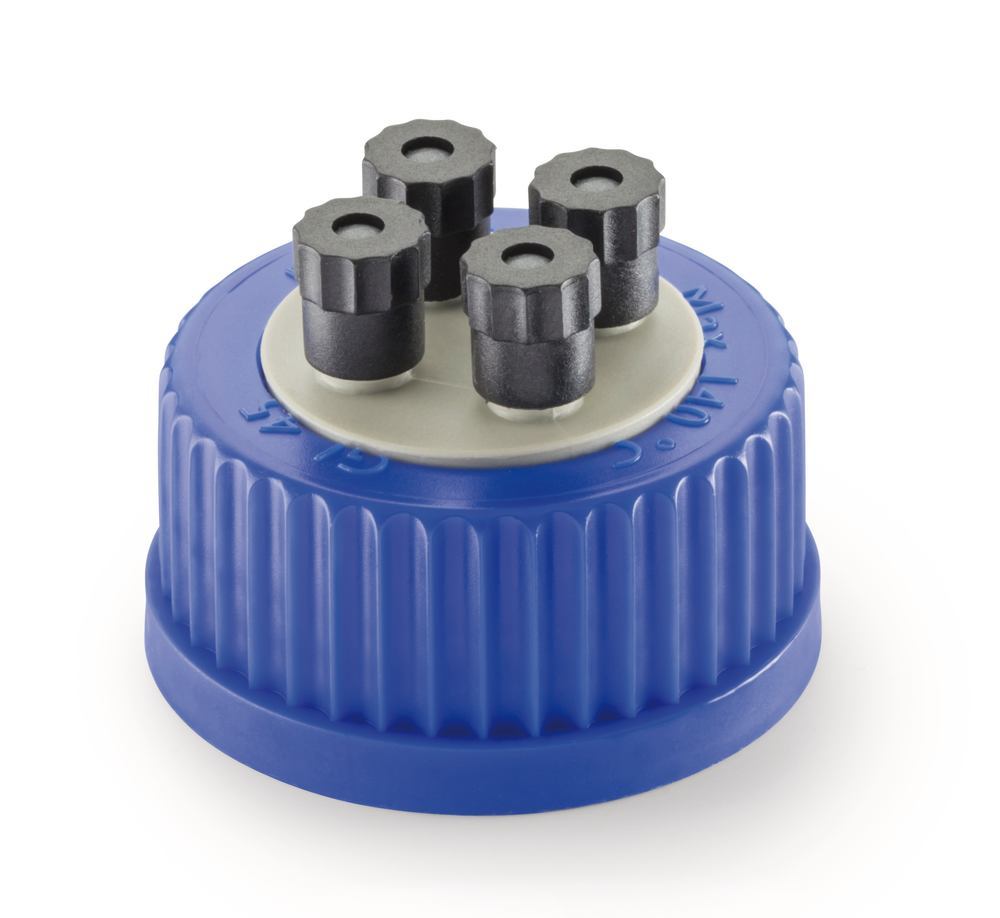 HPLC-bottles with dispenser system, PP, Screw cap GL45with 4 threaded necks - Luminix Health