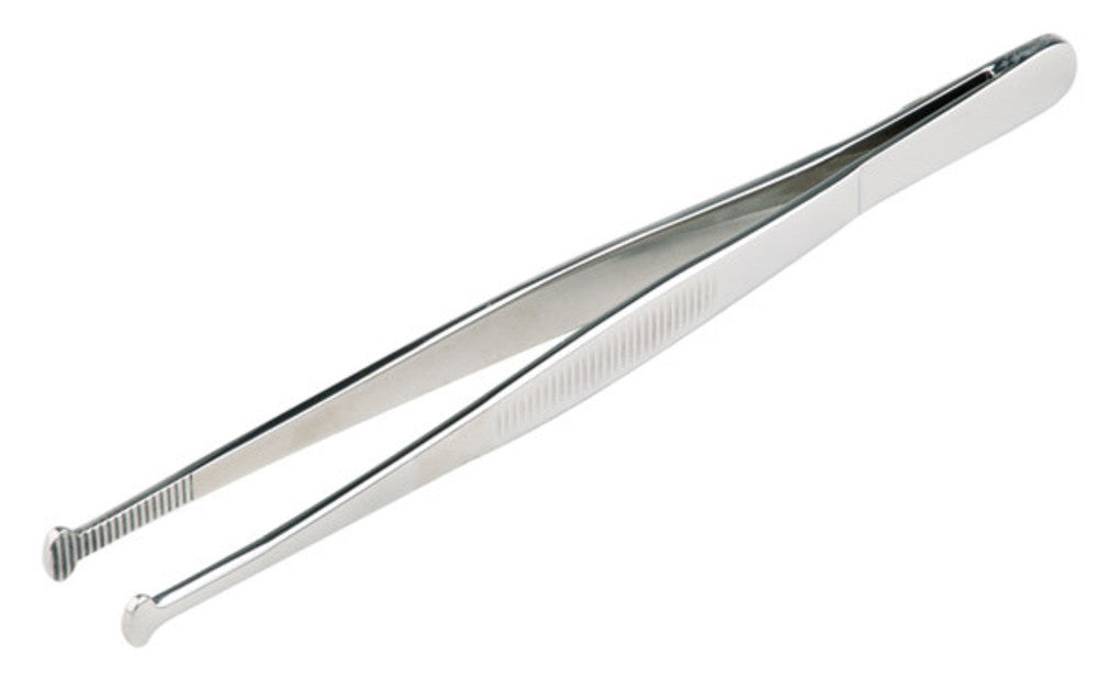 Tweezers, round, stainless steel, L 145 mm, 1 unit(s) - Luminix Health